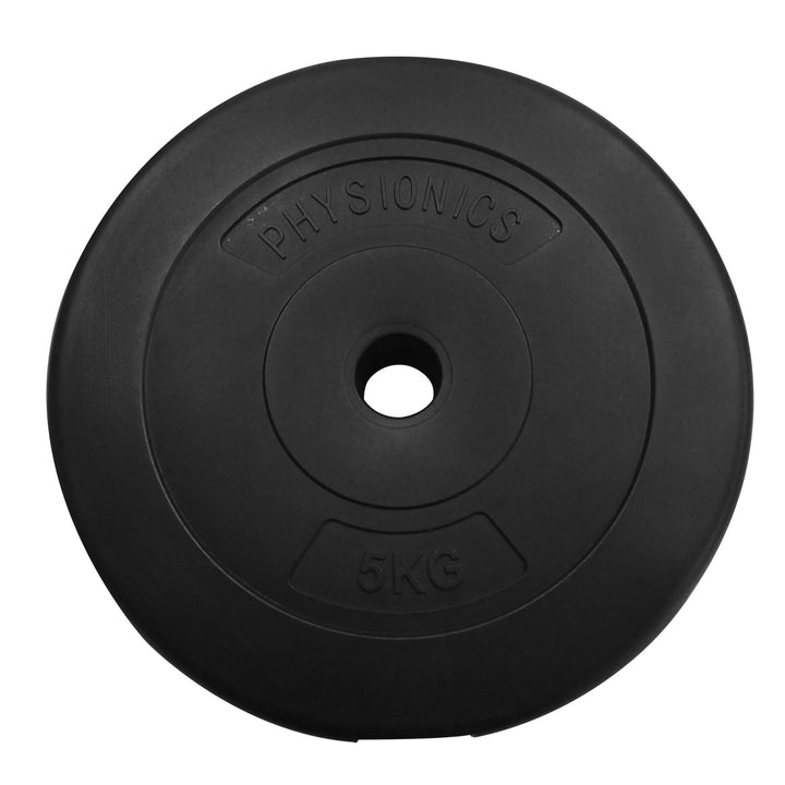 Vægtskiver - 2 x 5 kg, 27 mm, plastik, sorte