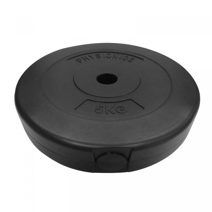 Vægtskiver - 2 x 5 kg, 27 mm, plastik, sorte