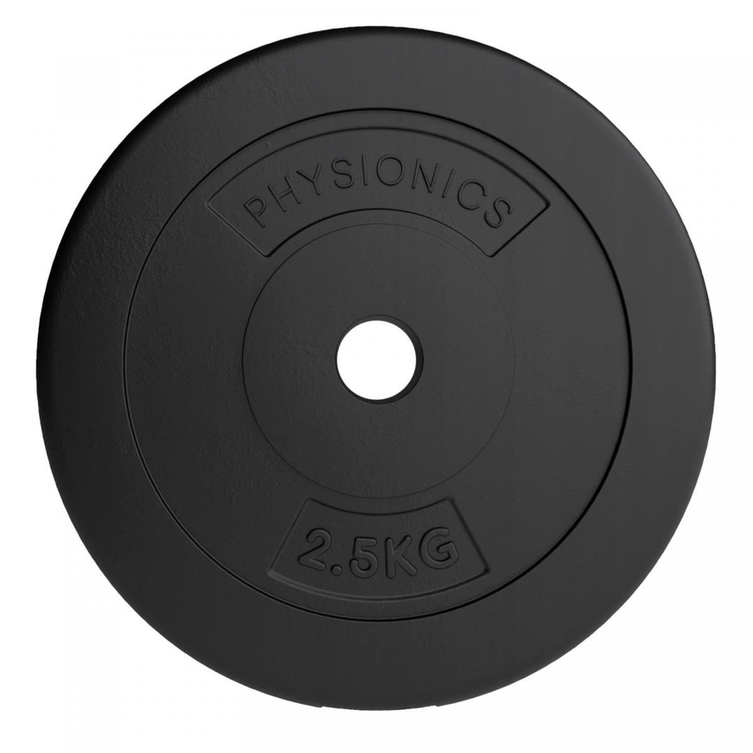 Vægtskiver - 2 x 2,5 kg, Ø 31 mm, plastik, sorte
