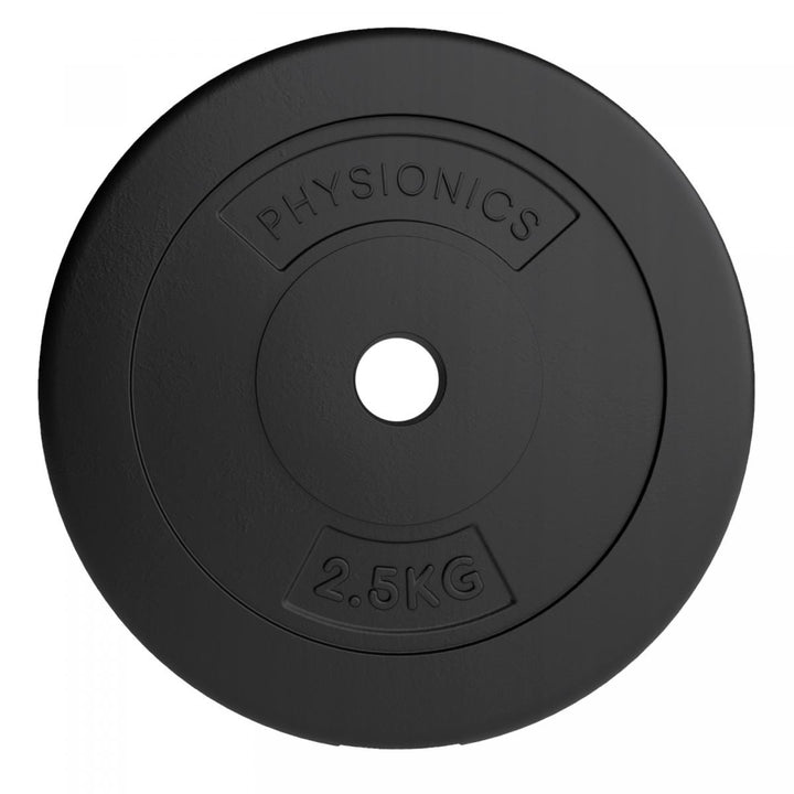 Vægtskiver - 2 x 2,5 kg, Ø 31 mm, plastik, sorte