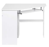 Hjørnebord / Computerbord / skrivebord i romersk hvid - Lammeuld.dk