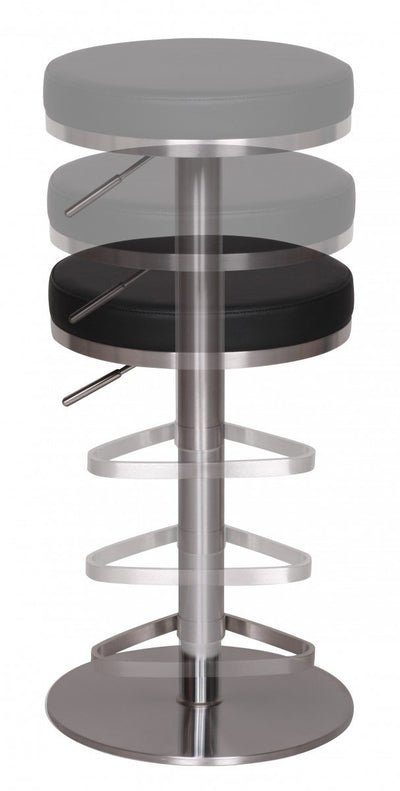 Bistro barstol med justerbar højde, sort - Lammeuld.dk