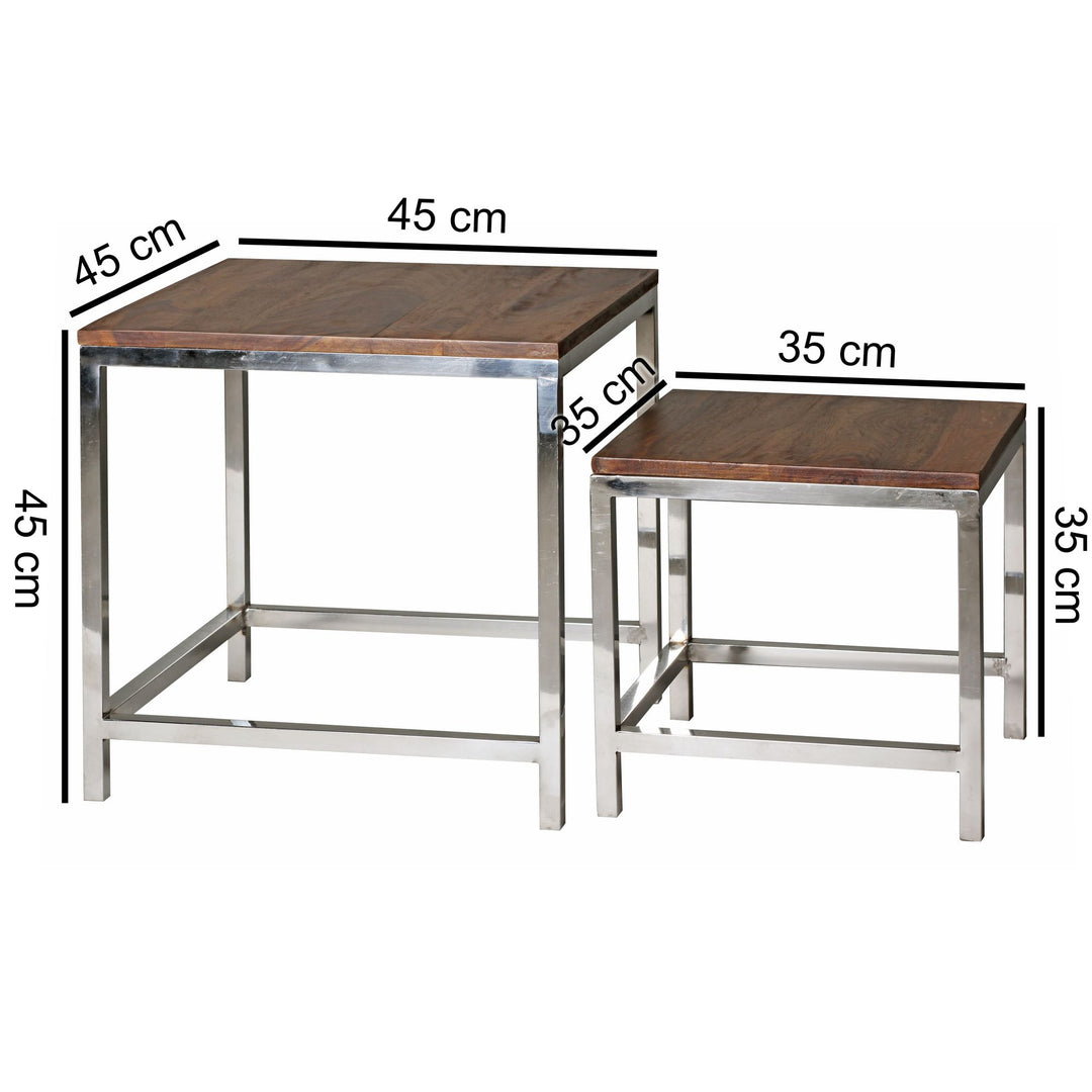 Indskudsborde af massivt træ 45x45 & 35x35 cm - Lammeuld.dk