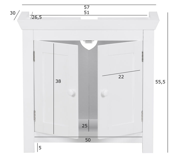 håndvaskskab Hvid 57 cm - Lammeuld.dk