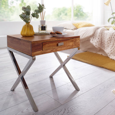 Moderne natbord med skuffe - massivt træ - Lammeuld.dk