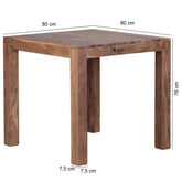 Kvadratisk spisebord - Acacia Køkkenbord - 80 x 80 cm - Lammeuld.dk