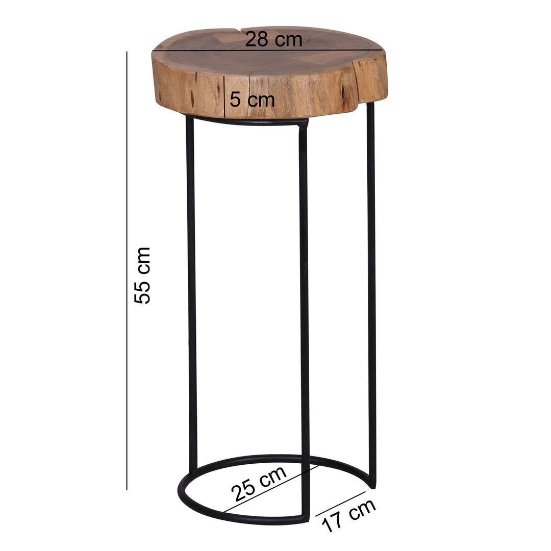 Wohnler Acacia sidebord af massivt træ AKOLA sofabord 28 cm Anstellisch Ny - Lammeuld.dk