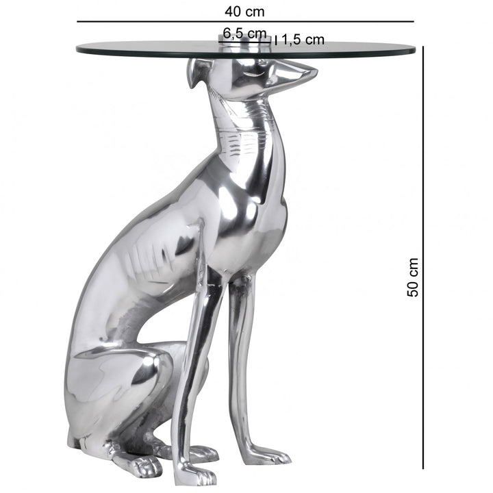 Resident Design Skulptur Dekoration Sidebord Figur HUND Aluminium Farve Sølv NY - Lammeuld.dk