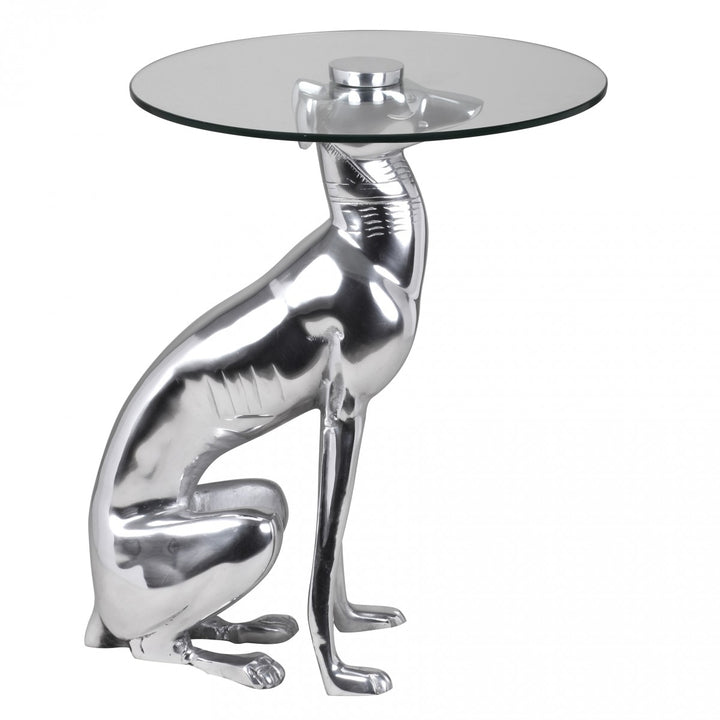 Resident Design Skulptur Dekoration Sidebord Figur HUND Aluminium Farve Sølv NY - Lammeuld.dk