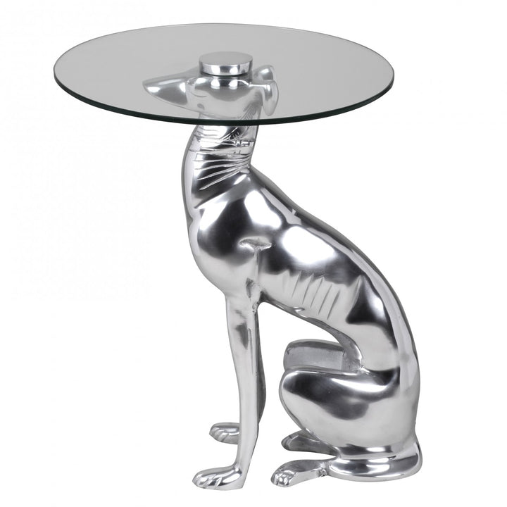 Resident Design Skulptur Dekoration Sidebord Figur HUND Aluminium Farve Sølv NY - Lammeuld.dk