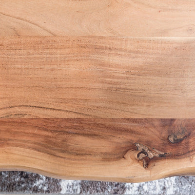 Sofabord GAYA massivt træ akacia 115 x 60 cm stuebord detaljer - Lammeuld.dk