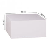 Stue sofabord monoblok MDF træbord hvid 60 cm firkant - Lammeuld.dk
