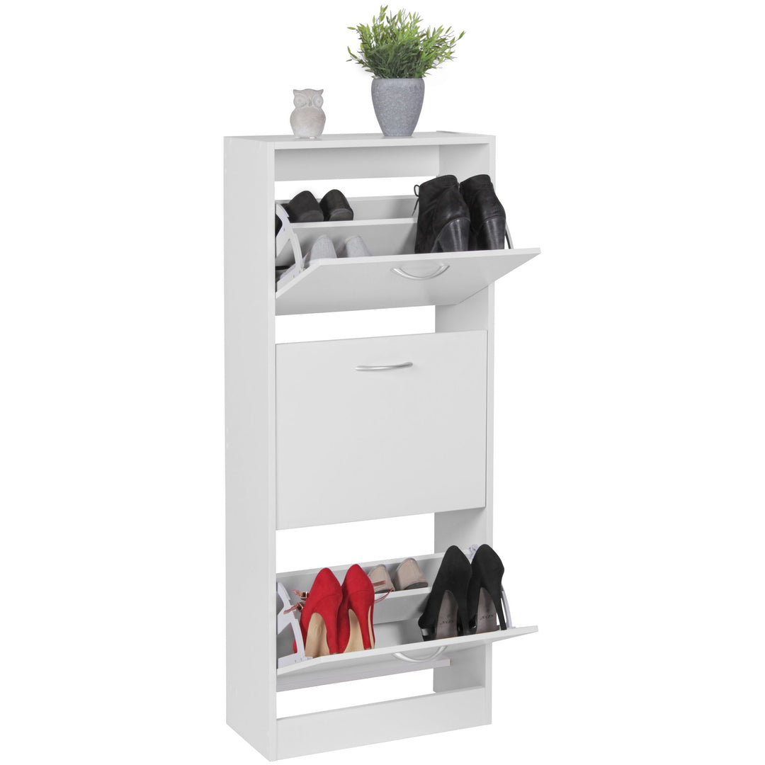 Skoskab BELLA 3 rum 125 cm moderne Skoboks 18 par - Lammeuld.dk