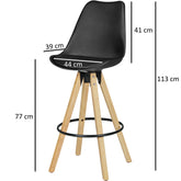 Sæt med 2 barstole - LIMA Retro design - imiteret læder - Lammeuld.dk