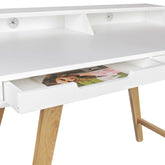 Hvid laptop kontorskrivebord - 110 cm - Lammeuld.dk