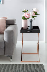 Stue sofabord med bakke - Sort / kobber - Lammeuld.dk