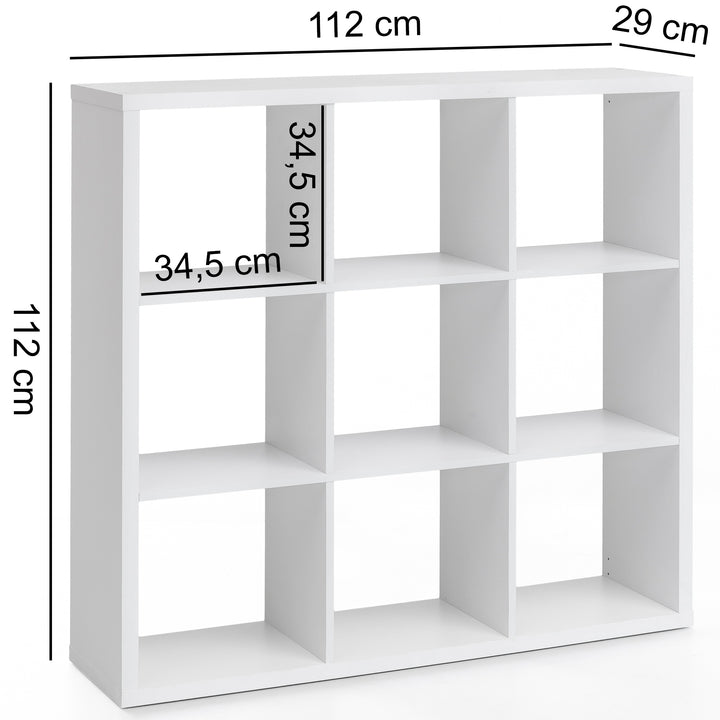 Moderne reol i tidløst design, 112x29x112 cm - Lammeuld.dk