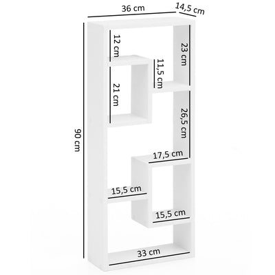 Hængende bogreol til væg - 36x90x13,5 cm - Lammeuld.dk