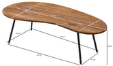 Sheesham bønne sofabord med metalben - 122x36x63 cm - Lammeuld.dk