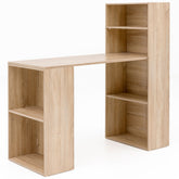 Moderne Sonoma træskrivebord med hylde 120 x 120 x 53 cm - Lammeuld.dk