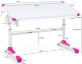 Justerbar højde børneskrivebord - lyserød 119x67 cm - Lammeuld.dk