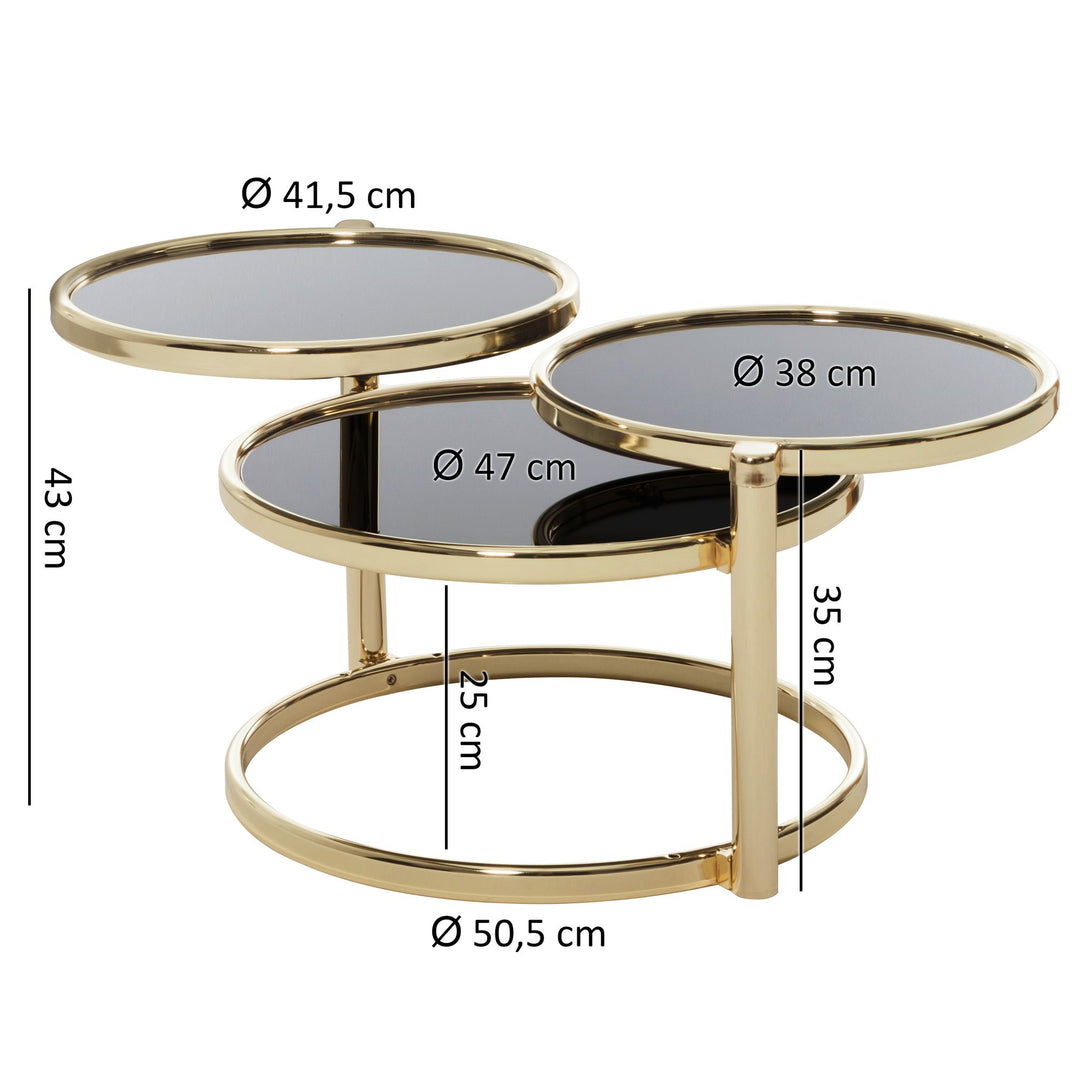 SUSI sidebord af metalglas - Guld - Lammeuld.dk