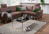 Sofabord med guldkant - 120 cm - Lammeuld.dk