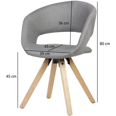 Spisebordsstol, lysegrå polstret køkkenstol 110 kg - Lammeuld.dk