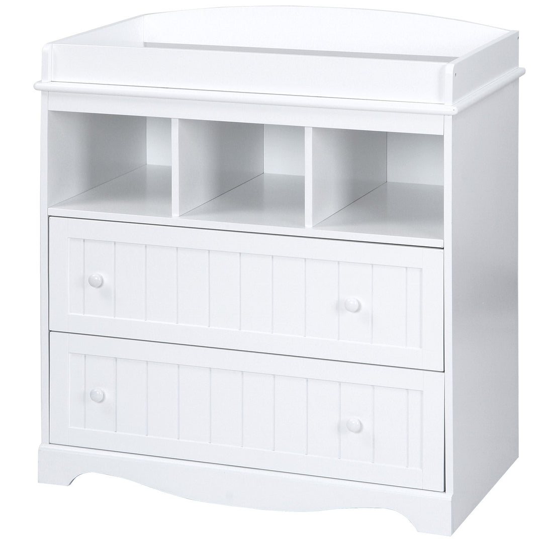 Puslebord med 2 store skuffer og 3 rum, 50x94x88 cm, hvid