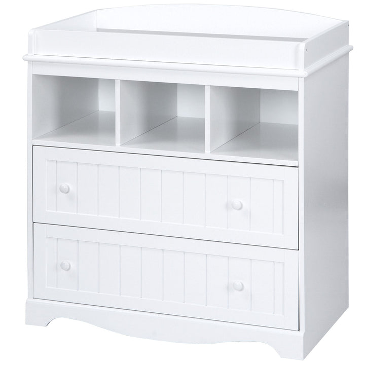 Puslebord med 2 store skuffer og 3 rum, 50x94x88 cm, hvid