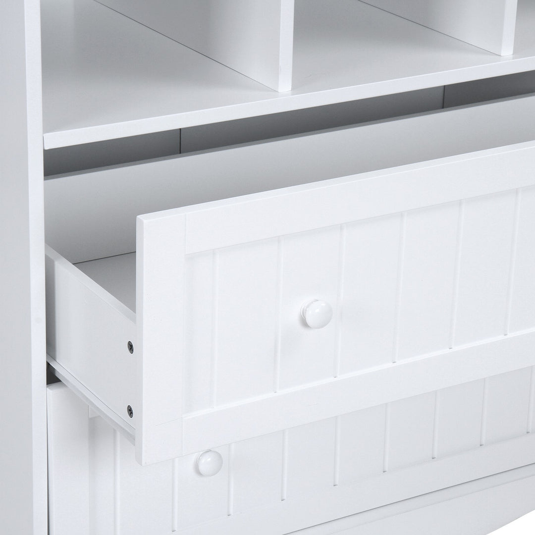 Puslebord med 2 store skuffer og 3 rum, 50x94x88 cm, hvid