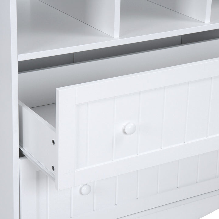 Puslebord med 2 store skuffer og 3 rum, 50x94x88 cm, hvid