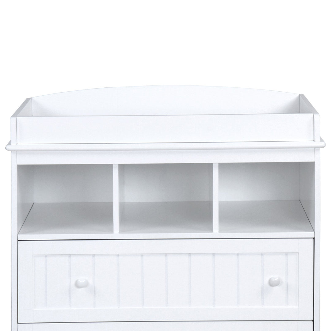 Puslebord med 2 store skuffer og 3 rum, 50x94x88 cm, hvid