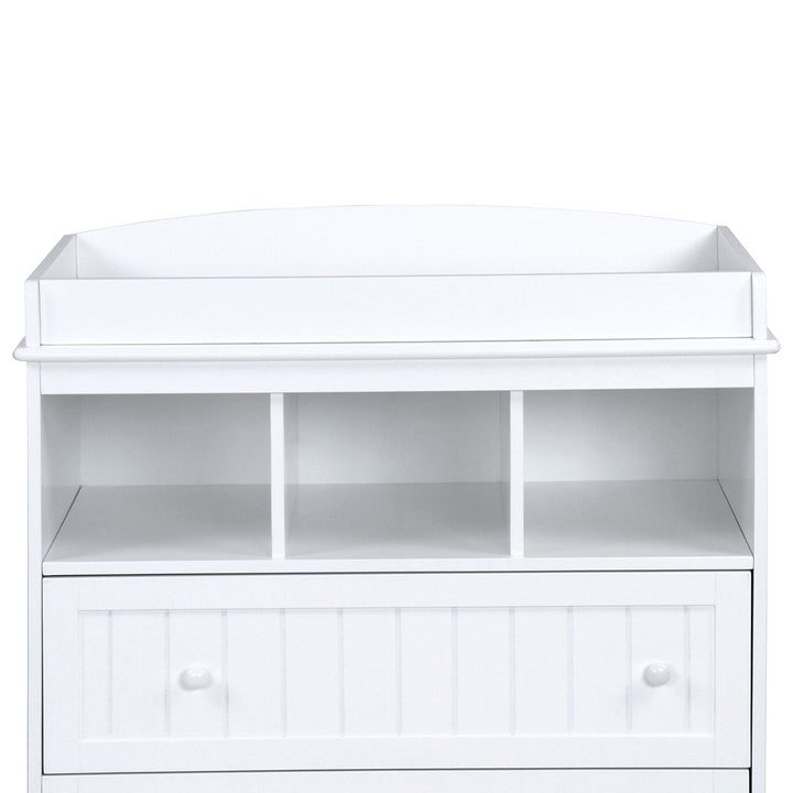Puslebord med 2 store skuffer og 3 rum, 50x94x88 cm, hvid