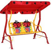 Kids Garden Swing Porch Bench Ladybird Design med 3 point bælter
