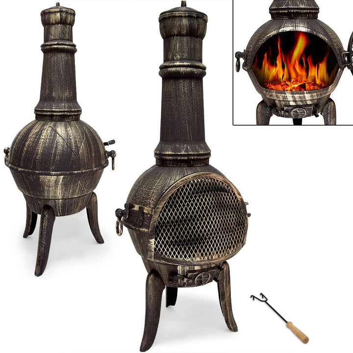 Fire Pit Chiminea støbejern 112x44cm