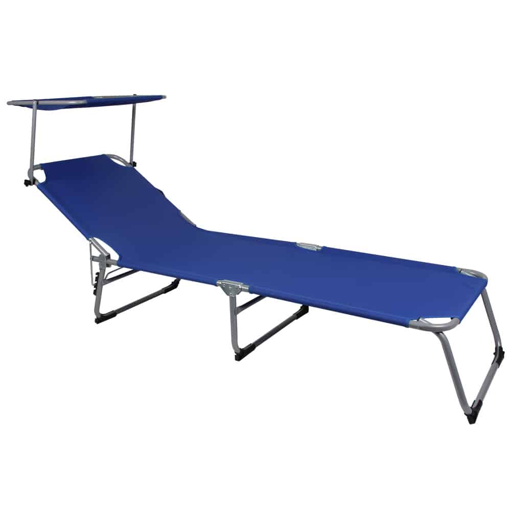 Sun Lounger Hawaii Blue Aluminium med baldakin