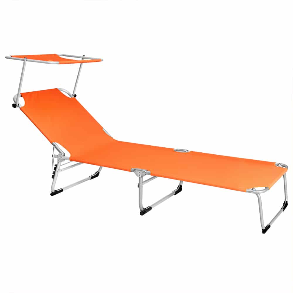 Sun Lounger Hawaii Orange aluminium med baldakin