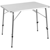 Campingbord sølv aluminium 80x60x50/69 cm sammenfoldelig