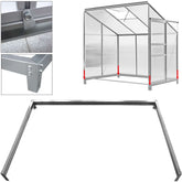 Lean-to Greenhouse Base Galvanized Steel 6x4ft
