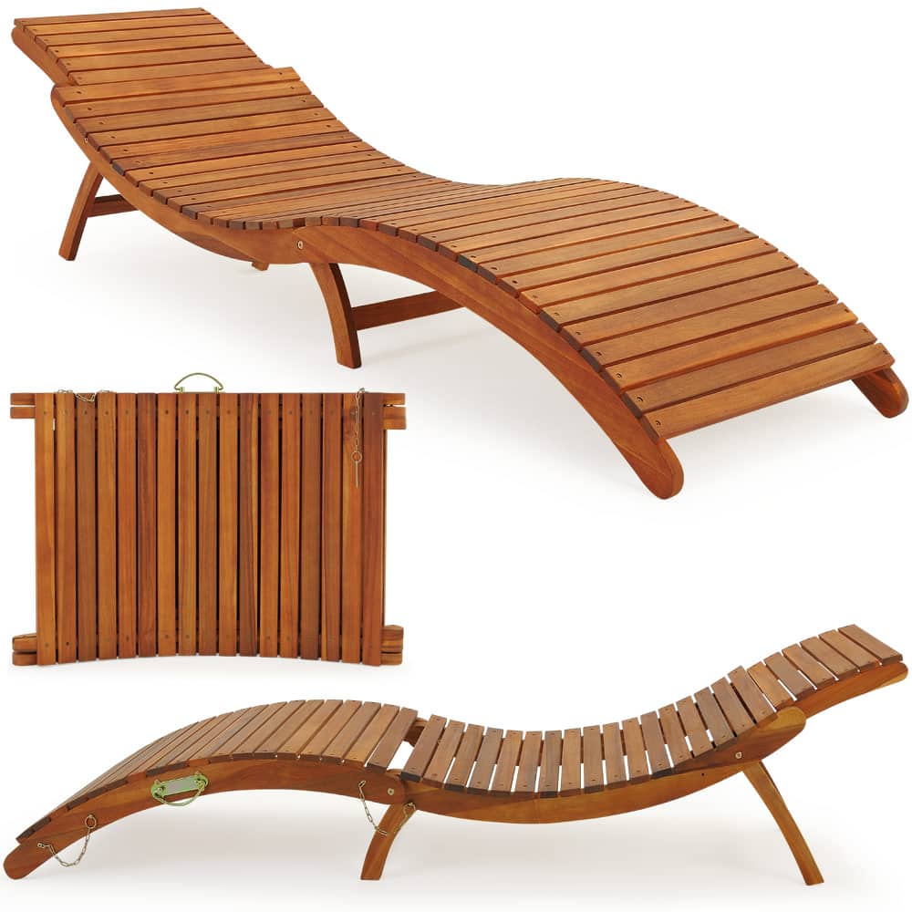 Sun Lounger Acacia Wood FSC®-certificeret sammenfoldelig