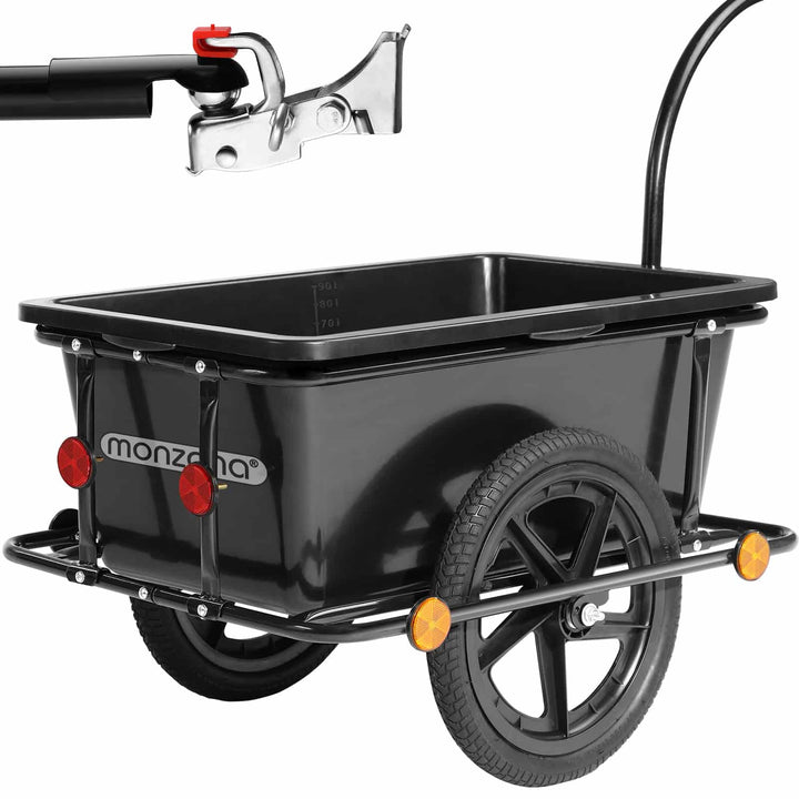 Bike Cargo Trailer Sort 90L 80 kg med kobling