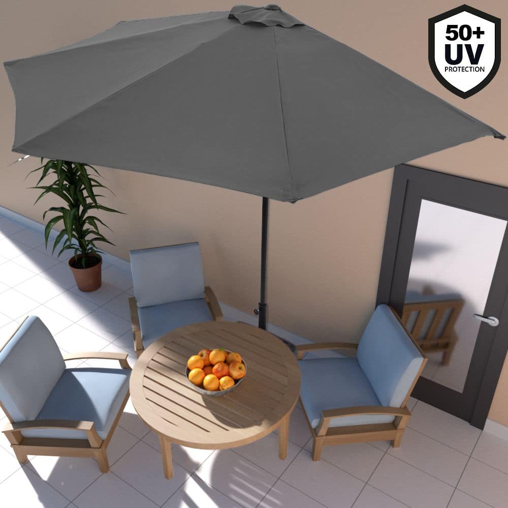 Halvparasol med polantracit 2,7 m UV -beskyttelse 50+