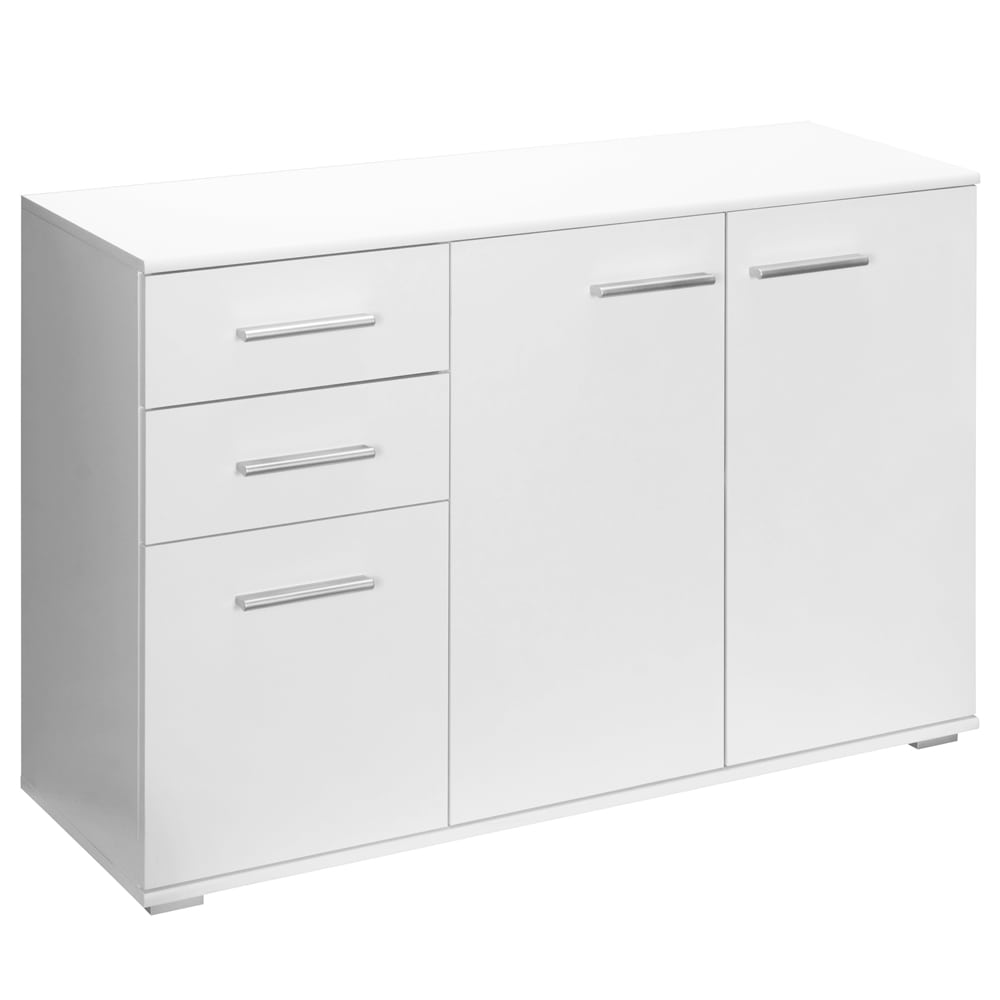 Skænk Alba White 107x75x35cm med 3 døre 2 skuffer