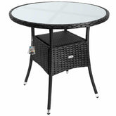 Rattan Bistro Table Black 80 cm