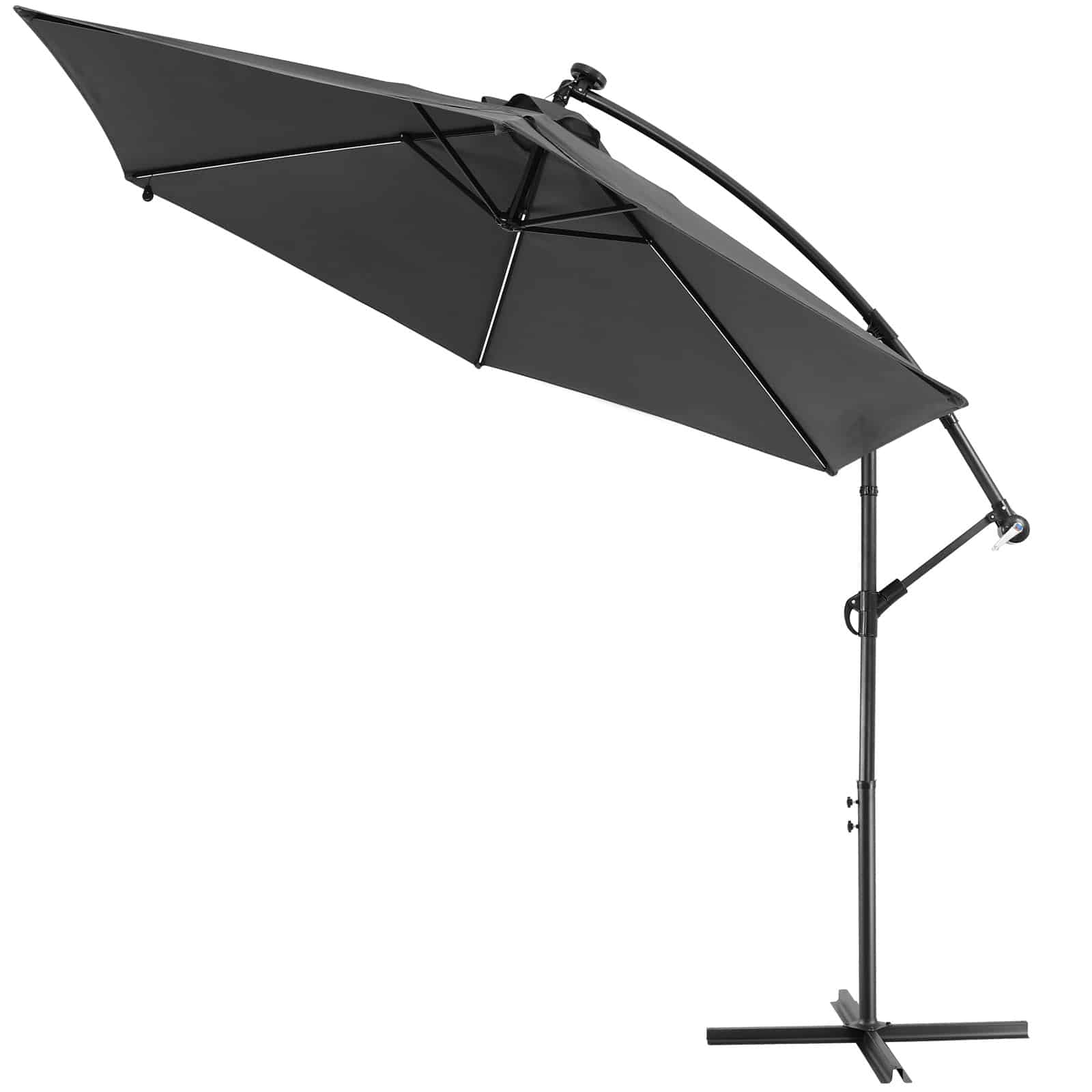 Solar Cantilever Parasol Mali Anthracite 3.3m Crank & Tilt Wit LED