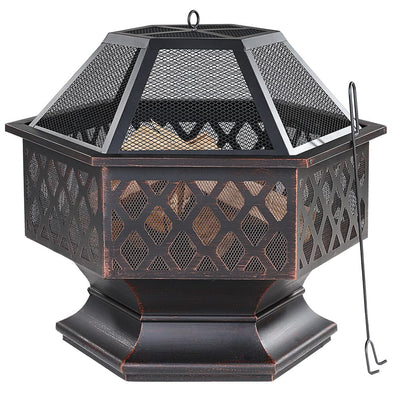 Fire Pit Steel Hexagonal 70 cm