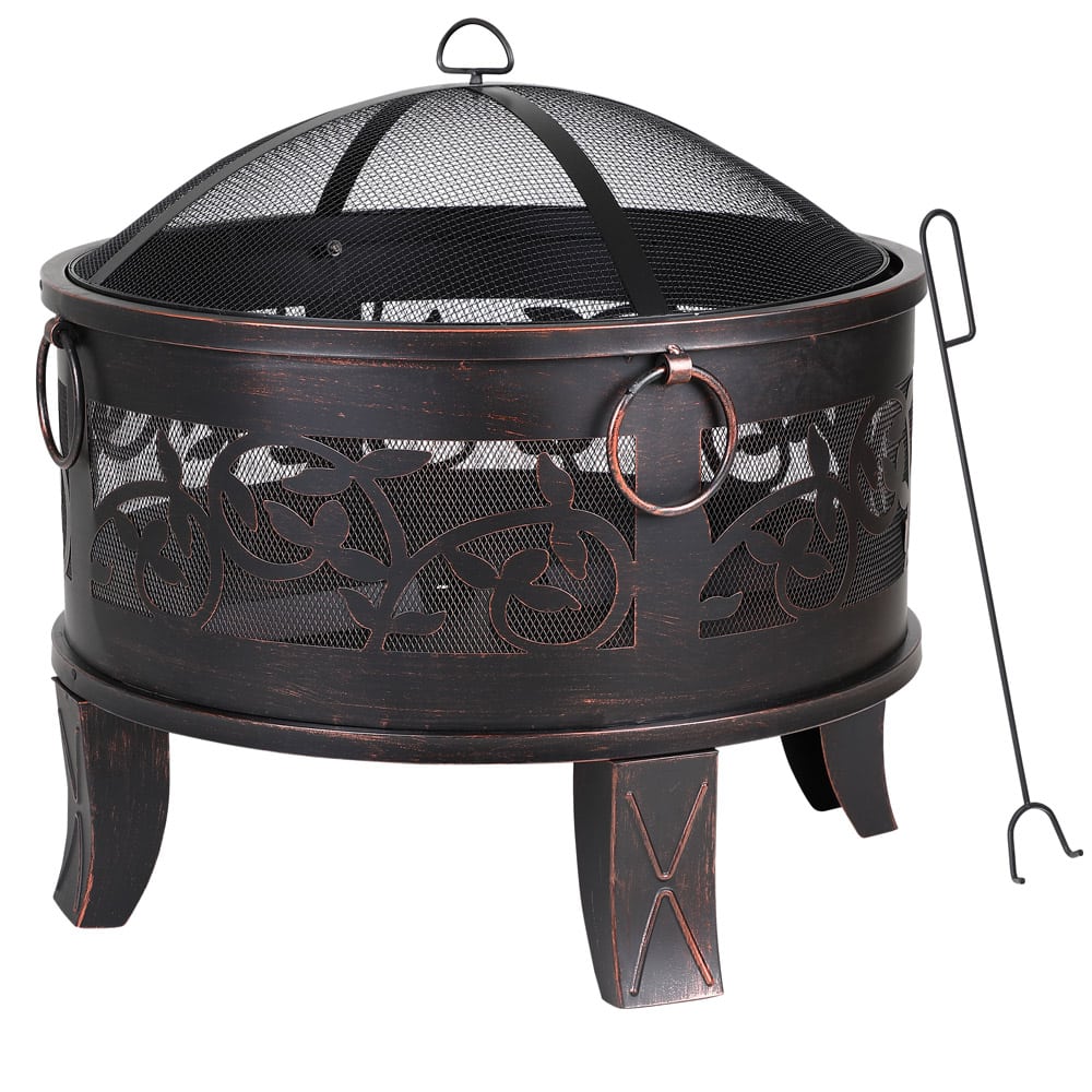 Fire Pit Steel Round 66 cm Antique Look