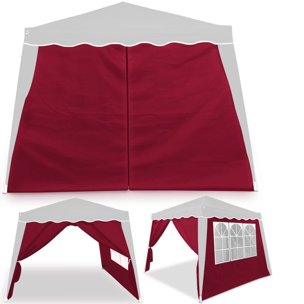 Gazebo sidepanel 2´2pcs Sæt rød 3x3m