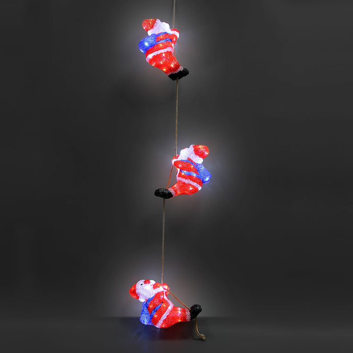 LED julefigur Acryl Santa Trio